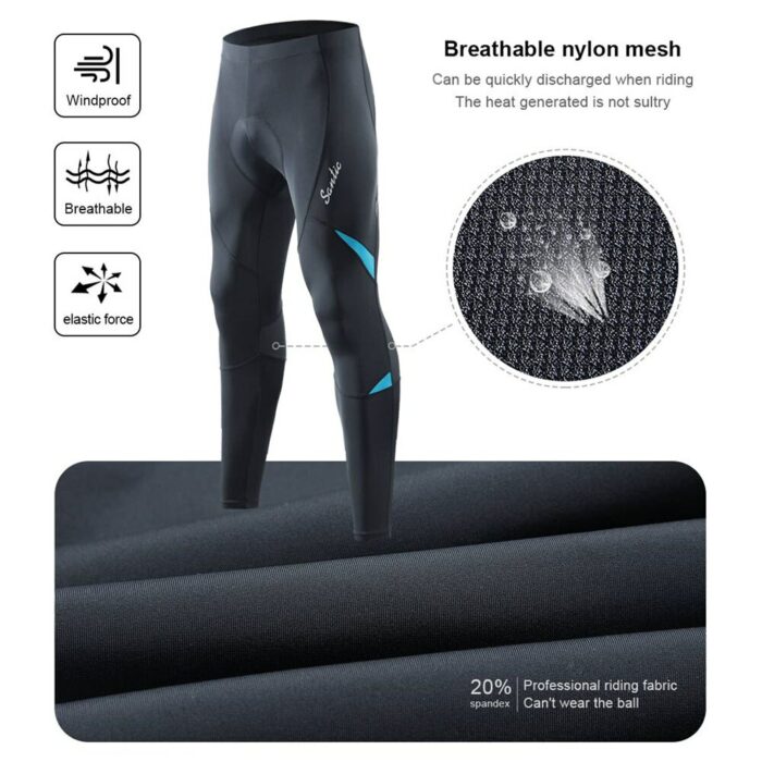 Santic Men Cycling Pants Reflective MTB Bike Cycling Long Trousers Spring Autumn Quick Drying Breathable Asian Size 2