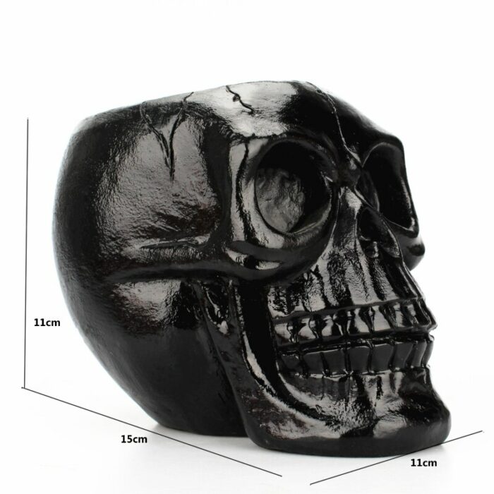 Black Skull Office Stationery Accessories Pencil Storage Tube Horror Funny Man Skull Makeup Brush Placement 4