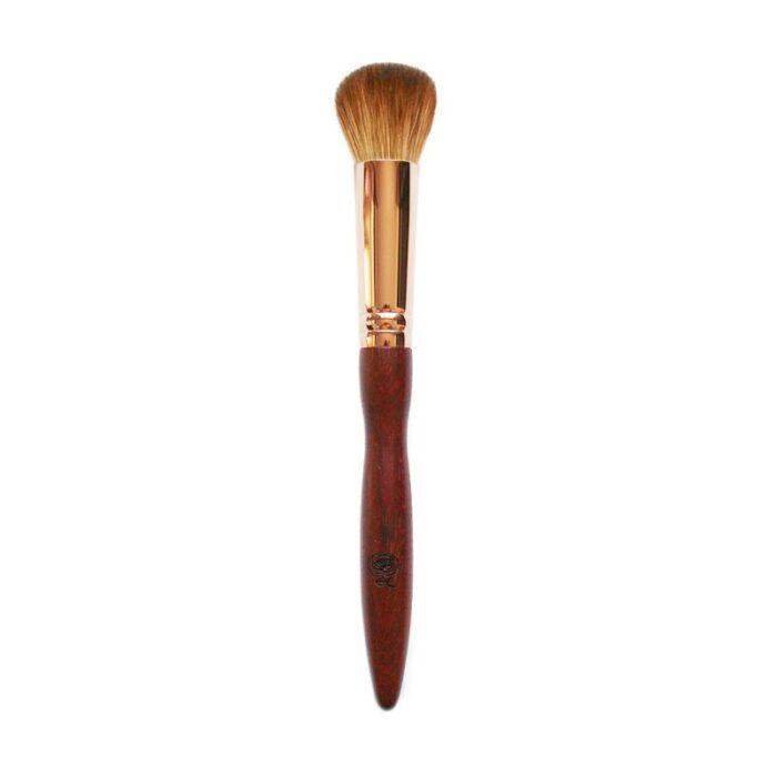 Q03 Professional Handmade Makeup Brush Soft Red Fox Hair Round Contour Blush Brush Red Sandalwood Handle Make Up Brushes 1