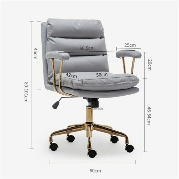 Light Luxury Leather Computer Chair Modern Comfortable Office Chair Office Furniture Bedroom Gaming Chair Lift Swivel Armchair 6