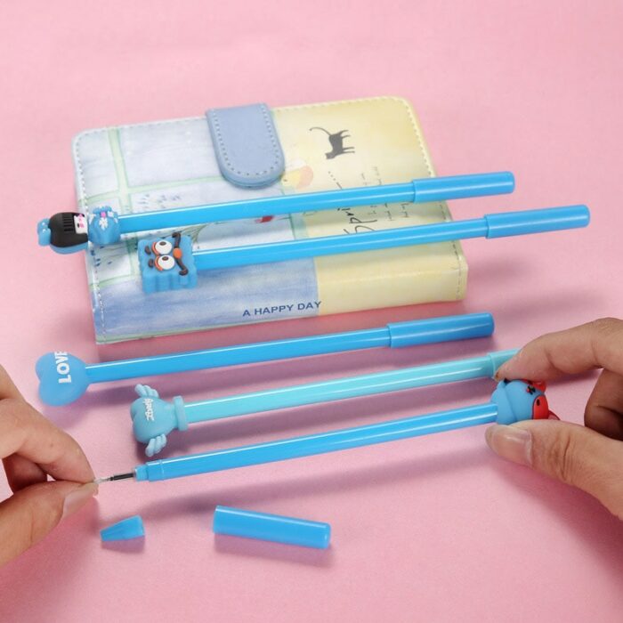 50Pcs/Lot Cute Cartoon Gel Pen 0.5mm Black Gel Ink Kawaii Pens Writing Neutral Pen Signature Stationery Office School Supplies 5