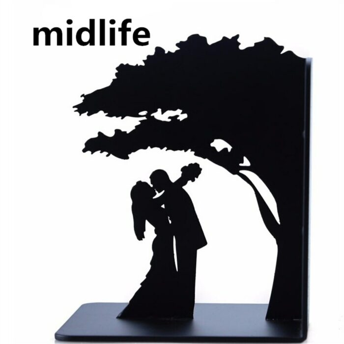 a pair Creative love Metal Bookend Shelf Bookend Holder Office Supplies Home Decoration Book Stand 5