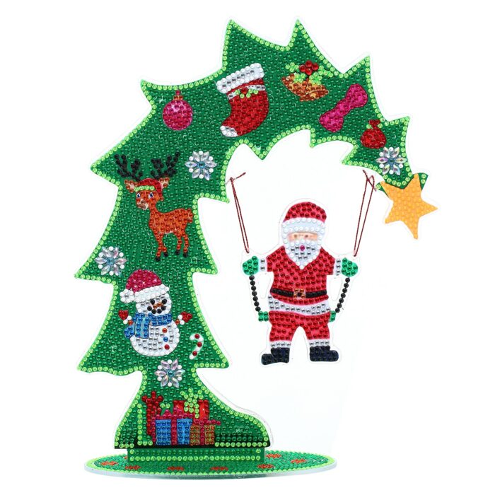 DIY Diamond Painting Christmas Tree Diamond Art Hanging Pendant Special Shaped Diamond Embroidery Kit Cross Stitch Art Craft 6