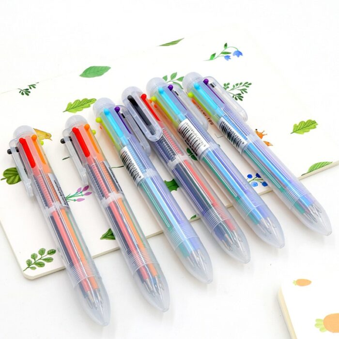 50 Pcs Creative Beauty Transparent 6 Color Ballpoint Pen Graffiti Pen Children Students Ball Point Pen Wholesale Factory 3