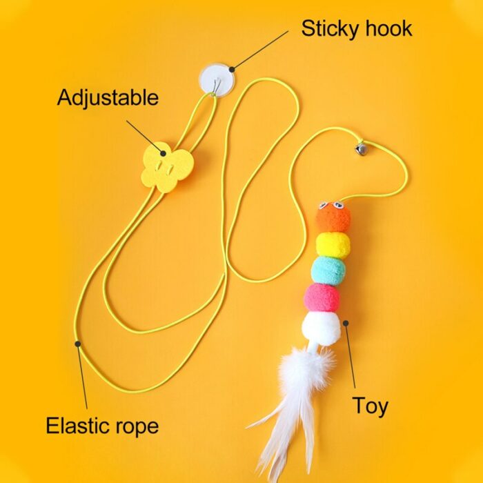 HOOPET Simulation Caterpillar Cat Toy Hanging Automatic Interactive Rope Mouse Toy for Cats Self-hey Teaser Wand Pet Supplies 6