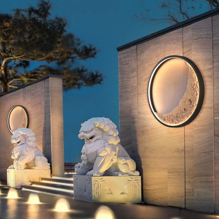 LED Outdoor Waterproof Wall Lamp Landscape IP65 Moon Aluminum Wall Sconces Porch Exterior Wall Light Garden Deco Lamp Villa 3