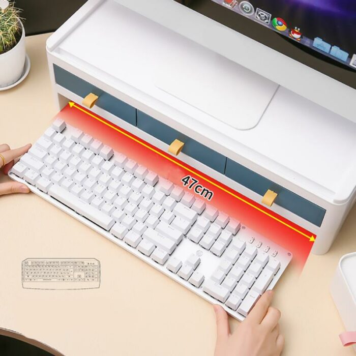 Creative Desktop Computer Keyboard Storage Holders Drawer Stationery Pen Books Sundries Shelf Home Office Box Organizer Supplies 3