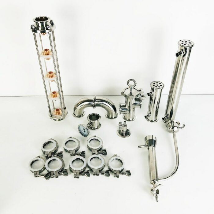 2" OD64 Household Pure Copper Or SS304 Column Distillation Machine With 2"Gin Basket Set And 5pcs Bubble Plates For Homebrew 3