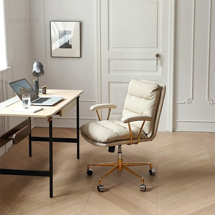 Nordic Simple Light Luxury Office Chairs Designer Creative Backrest Comfortable study Desk Chair Home Lift Swivel Computer Chair 4