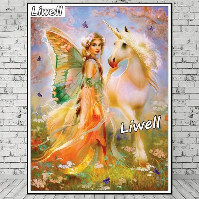 5d Moon Light Unicorn And Fairy Diamond Art Painting Kit Rhinestone Cross Stitch Handmade Mosaic Artwork Gift For Home Decor 4