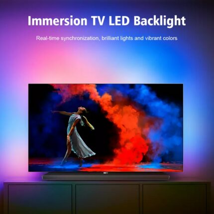 Immersion TV PC Backlight Work with TV Box HDMI Wifi Smart LED Strip Light and Music Sync Compatible with Alexa Google Assistant 2