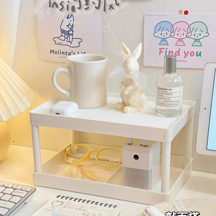 Multi-Layer Desk Organizer Box Stationary Container Sundries Stand Pen Holder Cosmetic Storage Rack Office Shelf School Supplies 2