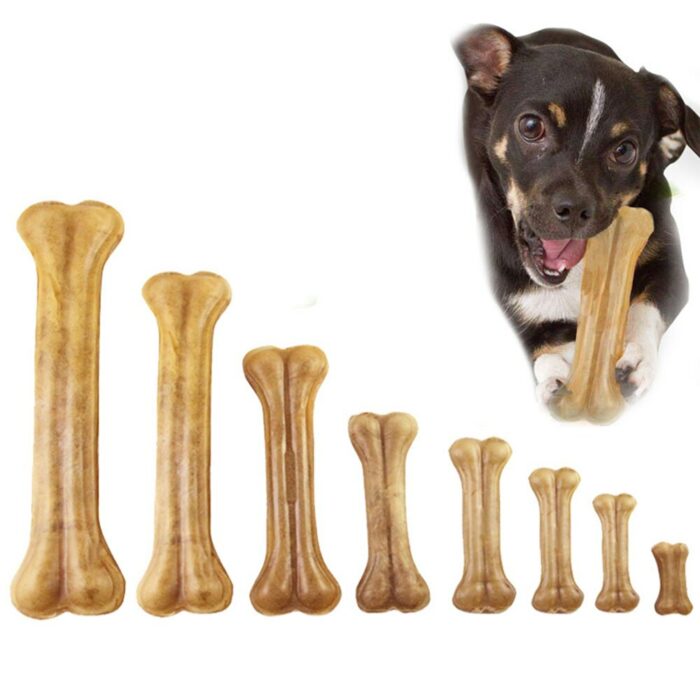 Dog Toys Bones Natural Pet Chew Toothbrush Small Large Dogs Cowhide Treats Puppy Chewing Bone Toys For Dental Care Accessories 5