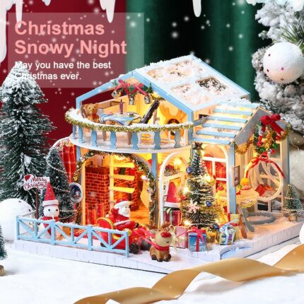 Diy Miniature Dollhouse Kit Christmas New Product Diy Cottage Villa Handmade Wedding House Model Assembling Toy Christmas Gift 1