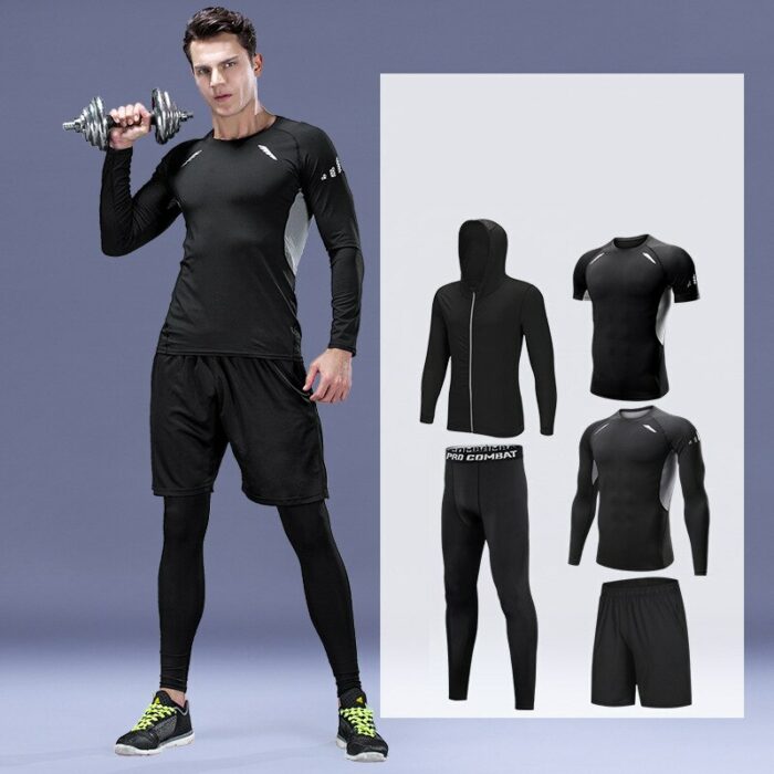 Sportswear Men Gym Fitness Wear Tracksuits Adult Running Set Basketball Underwear Tights Clothing Jogging Leggings Sports Suits 5