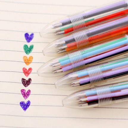 40 Pcs Multicolor Pens 0.5mm Retractable Ballpoint Pens 6 Colors Transparent Barrel Office School Supplies Students 2