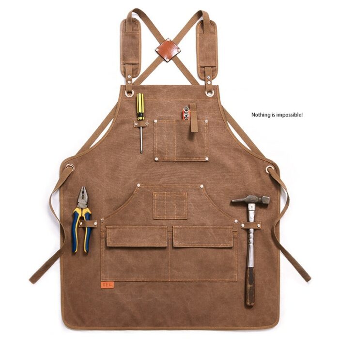 Thickened Canvas Apron Barber Apron Baking Cafe Gardening Woodworking Overalls Men Women Repair Processing Designer Work Apron 4