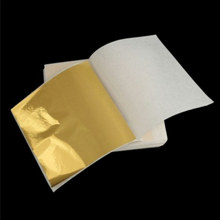 100pcs9x9cm Art Craft Design Paper Sheets Practical Pure Shiny Gold Silver Rose gold Leaf for Gilding DIY Craft Party Decoration 5