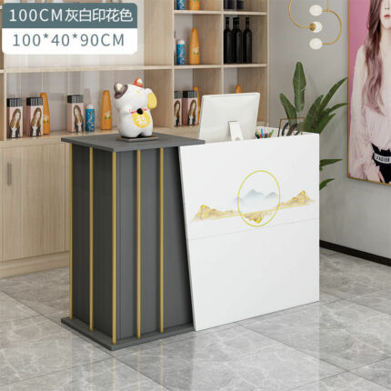 Cashier Simple and Modern Milk Tea Shop Reception Counter Clothing Store Front Desk Cashier Beauty Salon Shop Small Bar Counter 1