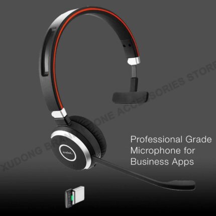 Jabra Evolve 65 Bluetooth Mono Stereo MS/UC Earphones Wireless Headset Advanced Noise-Cancelling Mic Headphones USB Adapter 2