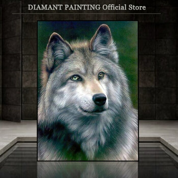 Full Square / Round Dill Diamond Painting Wolf 5D DIY Diamond Embroidery Mosaic Animal Cross Stitch Handmade Gift Decortion Art 1