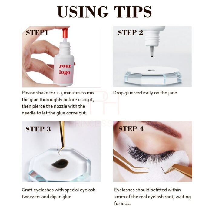 Private label 5ML Eyelash Extension Glue Fast Drying Eyelashes Glue Pro Lash Glue Black Adhesive Retention Long Last 5