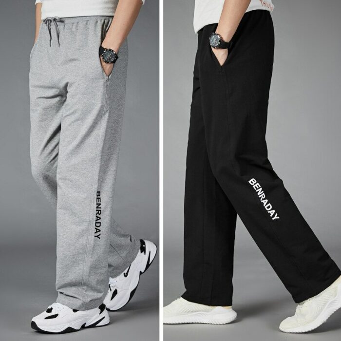 2020 New Men's Running Pants Sweatpants Loose Gym Fitness Training Pants Breathable Zipper Jogging Trousers Tracksuit Sportswear 3