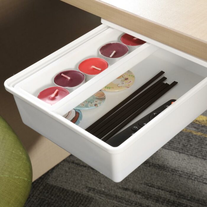 Kitchen Self-Adhesive Under Desk Hidden Drawer Organizer Holder Under Desk Drawer Storage Big Pencil Tray Set for Office Bedroom 1