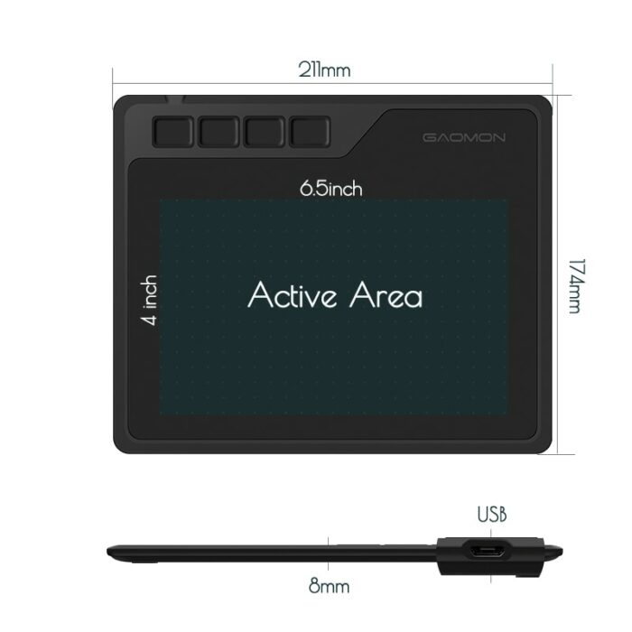 GAOMON S620 6.5x4 Inch Anime Digital Graphic Tablet Art Writing Board for Drawing &Game OSU with 8192 Levels Pen Children Tablet 4