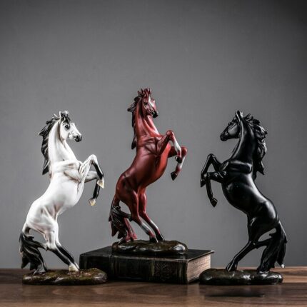 Resin Crafts Horse Statuette Decoration Morden Art Animal Steed Figurines Office Desktop Ornaments Home Decoration Accessories 1