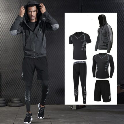 Winter Men Compression Sportswear Running Sports Suit Warm Basketball Tights Clothes Gym Fitness Training Set Jogging Tracksuits 1