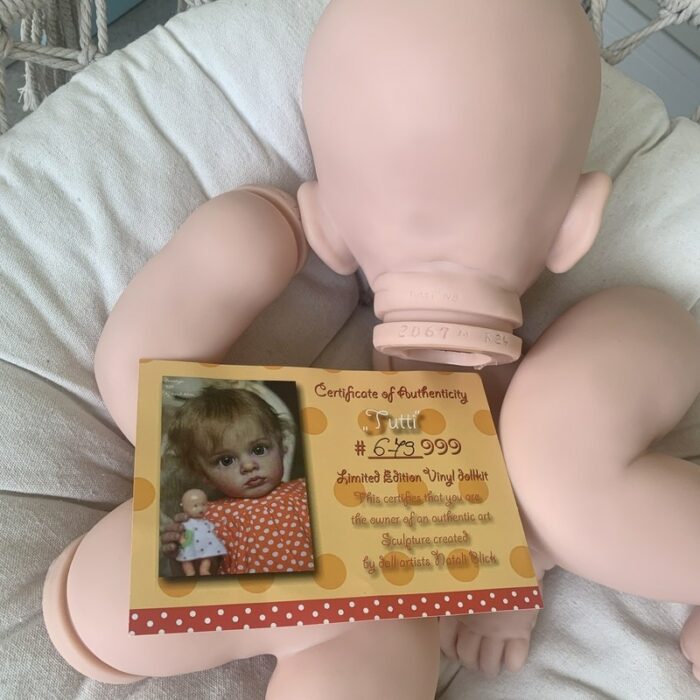 23inch Tutti Reborn Doll Kit with COA Rare Limited Sold Out Edition Cute Baby DIY Unfinished Unpainted Doll Parts Blank Doll Kit 5