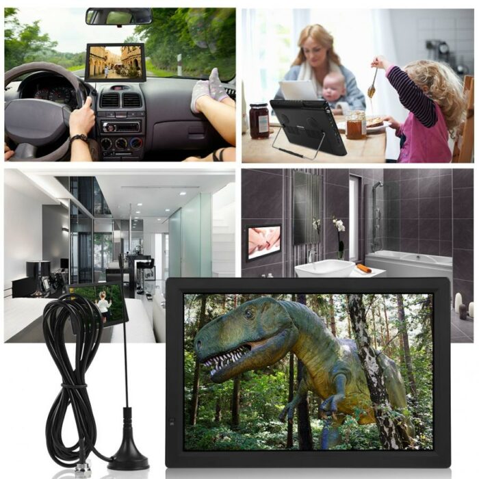 Smart Car TV 14 inch HD Portable TV ATSC Digital Television Car TV Audio Video Player Support MP4 Monitor US Plug 5