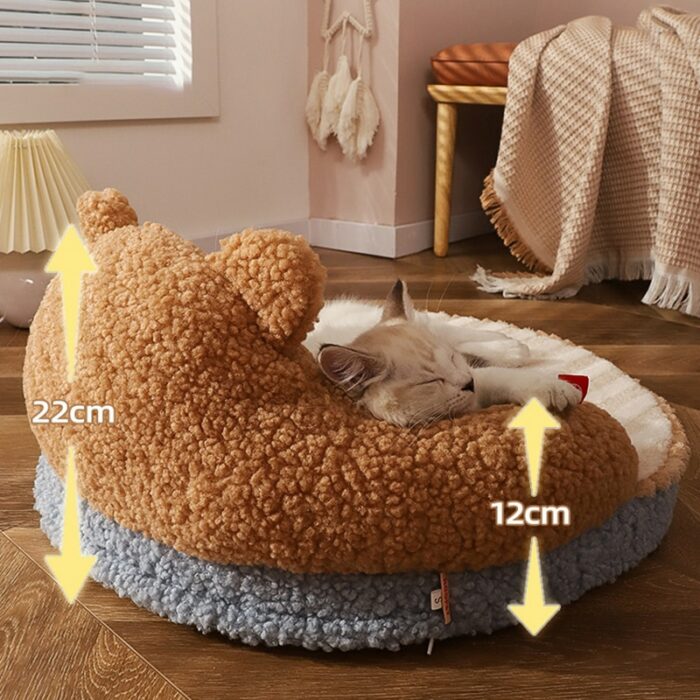 Hoopet Cat Sofa Bear Shape Mat for Small Dog Cat Washable Cave Cat Nest Dog Kennel Sponge Pad for Puppy Kitten Sleeping Artifact 5