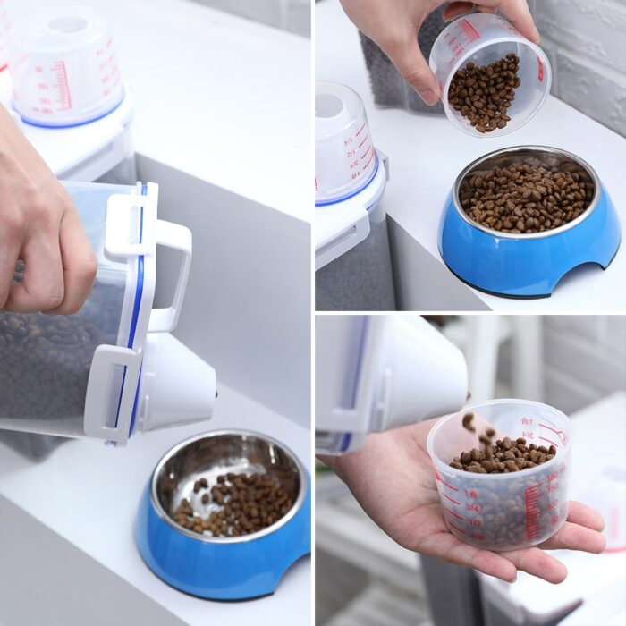 HOOPET High Capacity Box For Storing Cat Food Dry Cat Food Four Buckles Sealed Box Prevent Moisture Feed And Bowls Storage 6