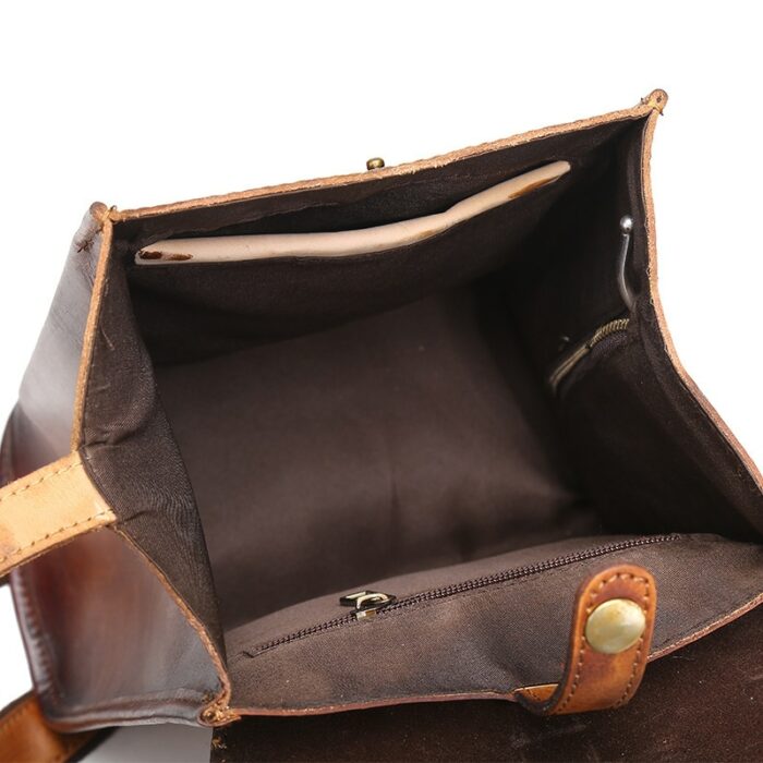 Women Real Cowhide Rucksack Retro Casual Daypack Famous Designer Genuine Leather Girls bag Female Travel Natural Skin Backpack 4