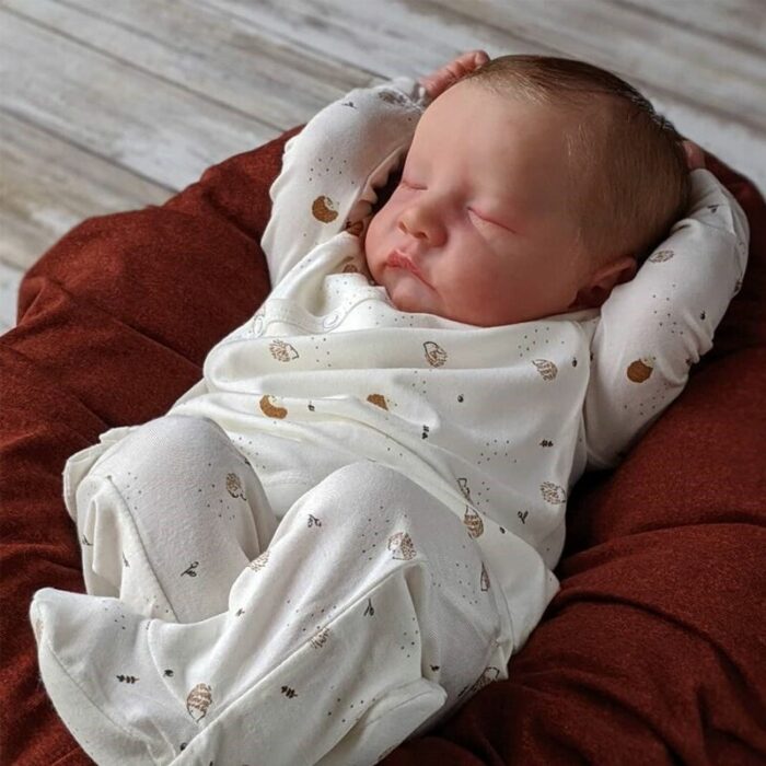 49CM Full Body Newborn Baby Doll Reborn Soft Silicone Flexible 3D Skin Tone with Visible Veins Hand Paint Doll 1