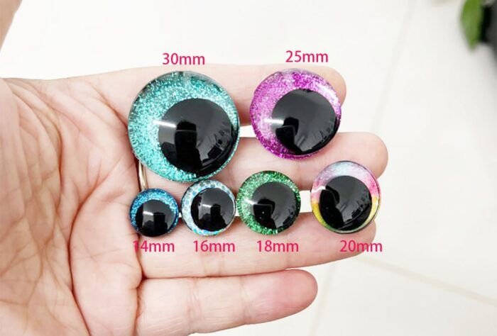 1500pcs 18mm Cartoon 3D blue glitter toy eyes funny doll eyes With washer 5