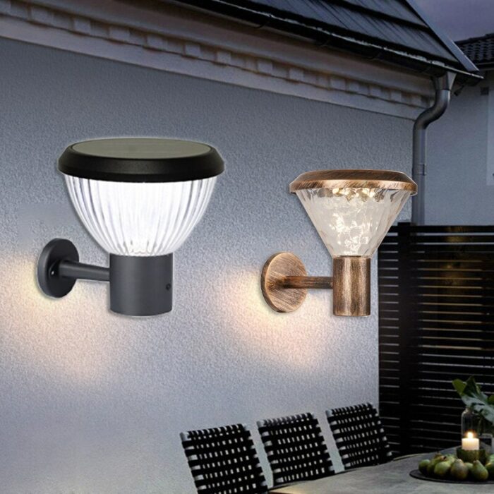 LED Outdoor Solar Wall Light Light Sensor Remote Waterproof Aluminum Wall Lamp For Garden Square Balcony Night Illumination 4