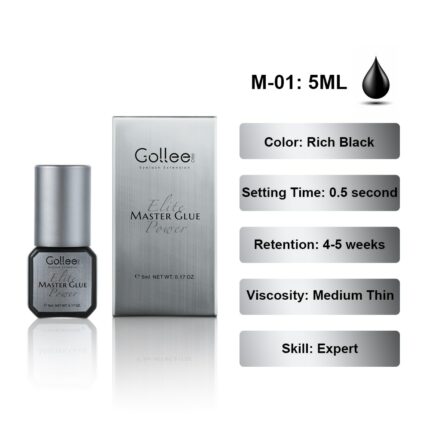 Gollee Master Glue 0.5 sec Low Humidity Eyelash Extension Glue Vegan Black Hypoallergenic Lashes Glue Waterproof lashes glue 2