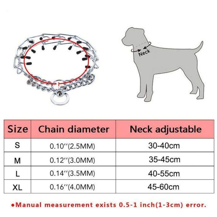 Effective Pinch Dog Training Collar With Comfort Rubber Tips Safe Adjustable Detachable Stainless Steel Pet Prong Choke Collar 6