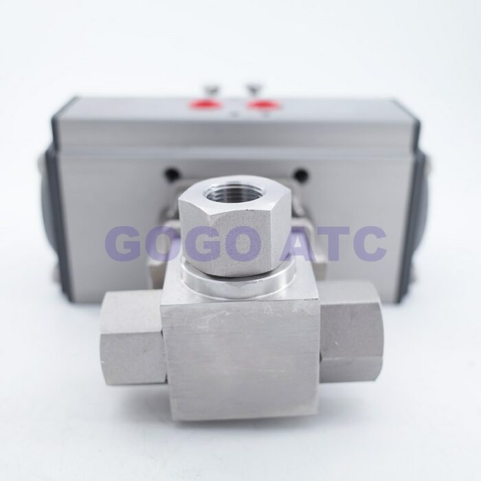 DN8/DN10/DN15 32Mpa 300bar High Pressure Ball valve 3 Way Stainless steel SS304 Pneumatic Ball Valve 1/4 3/8 1/2 T L Type 3