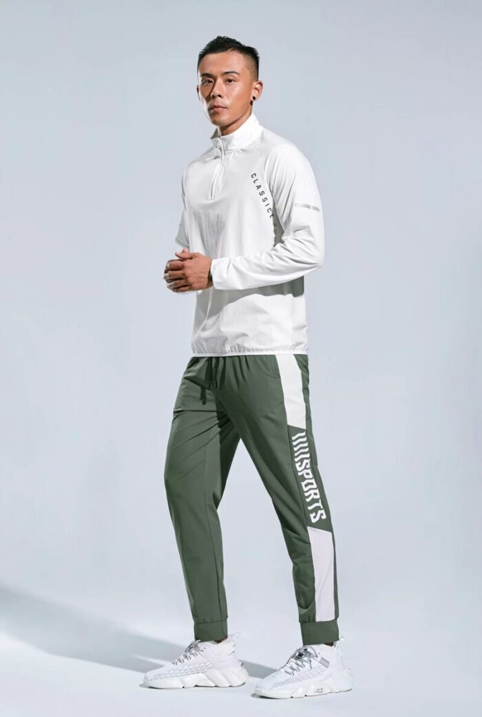 Reflective Running Tracksuits Men's Jogging Sets Zipper Basketball Soccer Shirts Pants Gym Tights Husband Sport Training Clothes 3