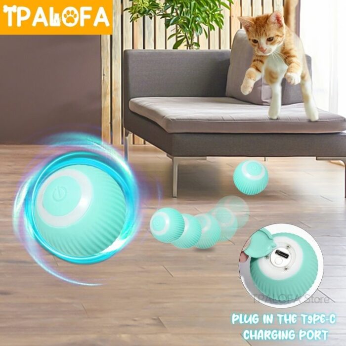 Smart Cat Toys Electric Cat Ball Automatic Rolling Ball Cat Interactive Toys Training Self-moving Kitten Toys for Indoor Playing 1