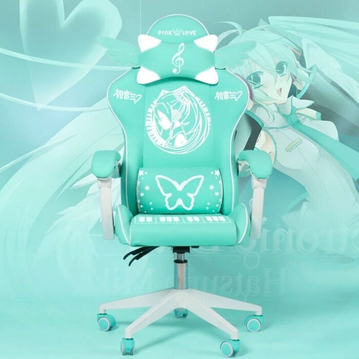 New Girl Wings Gaming Chair Home Comfortable Leather Sofa Chair Kids Cute Color Learning Chair High Quality Office Chair 3