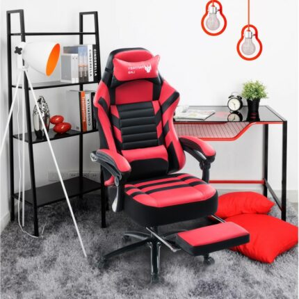 Gaming Chair with Footrest 400lb Gaming Chair Massage Gaming Chair Memory Foam Adjustable Tilt Back Angle and Arm High Back 1