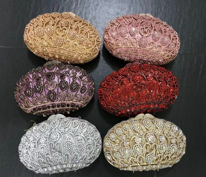 Luxury Lantern Shape Diamond Gold Evening Clutch Purse For Wedding Party Stones Pochette Bag Mini Purses Rhinestone Day Clutches 6